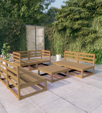 7-tlg. Garten-Lounge-Set Honigbraun Massivholz Kiefer