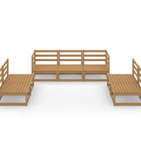 7-tlg. Garten-Lounge-Set Honigbraun Massivholz Kiefer