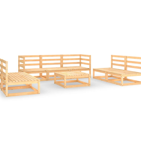 8-tlg. Garten-Lounge-Set Massivholz Kiefer