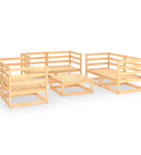 7-tlg. Garten-Lounge-Set mit Kissen Kiefer Massivholz