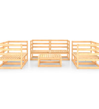 7-tlg. Garten-Lounge-Set mit Kissen Kiefer Massivholz
