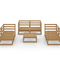 7-tlg. Garten-Lounge-Set Honigbraun Massivholz Kiefer