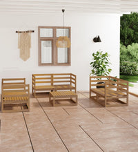 7-tlg. Garten-Lounge-Set Honigbraun Massivholz Kiefer