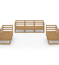 7-tlg. Garten-Lounge-Set Honigbraun Massivholz Kiefer