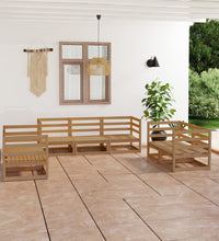 7-tlg. Garten-Lounge-Set Honigbraun Massivholz Kiefer