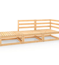 3-tlg. Garten-Lounge-Set Massivholz Kiefer