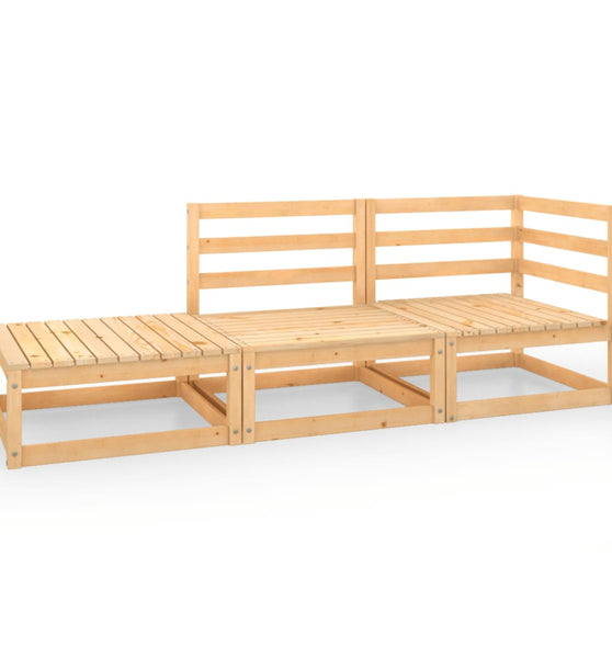 3-tlg. Garten-Lounge-Set Massivholz Kiefer