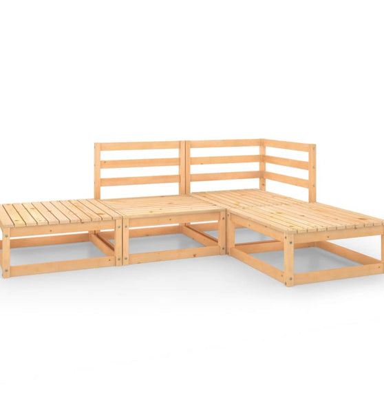 4-tlg. Garten-Lounge-Set Massivholz Kiefer