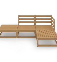 4-tlg. Garten-Lounge-Set Honigbraun Massivholz Kiefer