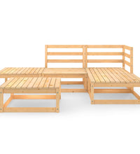 5-tlg. Garten-Lounge-Set Massivholz Kiefer