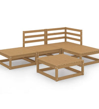 5-tlg. Garten-Lounge-Set Honigbraun Massivholz Kiefer