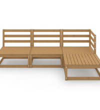 4-tlg. Garten-Lounge-Set Honigbraun Massivholz Kiefer