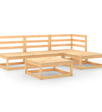 5-tlg. Garten-Lounge-Set Massivholz Kiefer