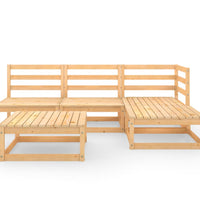 5-tlg. Garten-Lounge-Set Massivholz Kiefer