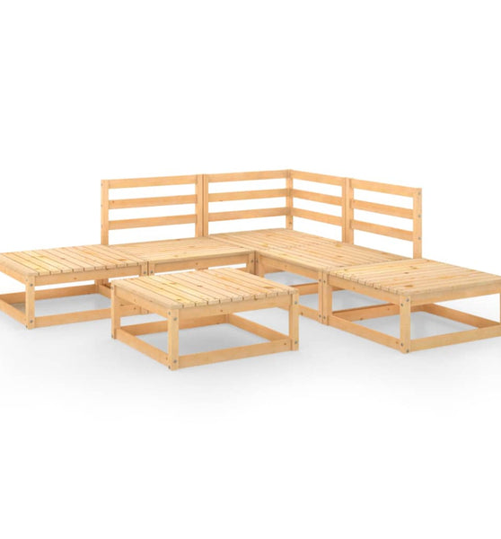 6-tlg. Garten-Lounge-Set Massivholz Kiefer