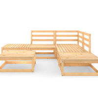 6-tlg. Garten-Lounge-Set Massivholz Kiefer