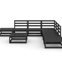 8-tlg. Garten-Lounge-Set Schwarz Massivholz Kiefer