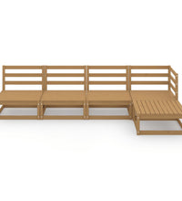 5-tlg. Garten-Lounge-Set Honigbraun Massivholz Kiefer