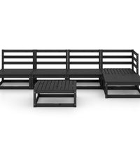 5-tlg. Garten-Lounge-Set Schwarz Massivholz Kiefer