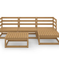 5-tlg. Garten-Lounge-Set Honigbraun Massivholz Kiefer