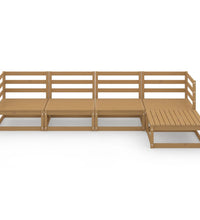 5-tlg. Garten-Lounge-Set Honigbraun Massivholz Kiefer