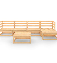 6-tlg. Garten-Lounge-Set Massivholz Kiefer