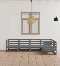 5-tlg. Garten-Lounge-Set Grau Massivholz Kiefer