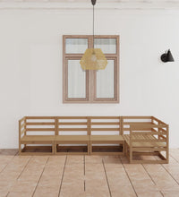 5-tlg. Garten-Lounge-Set Honigbraun Massivholz Kiefer