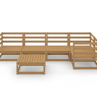 6-tlg. Garten-Lounge-Set Honigbraun Massivholz Kiefer