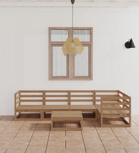 6-tlg. Garten-Lounge-Set Honigbraun Massivholz Kiefer