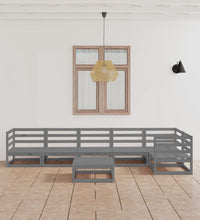 7-tlg. Garten-Lounge-Set Grau Massivholz Kiefer