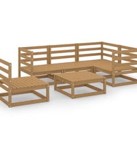 6-tlg. Garten-Lounge-Set Honigbraun Massivholz Kiefer