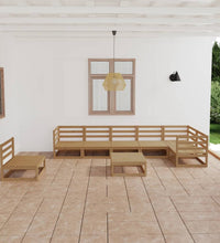 8-tlg. Garten-Lounge-Set Honigbraun Massivholz Kiefer