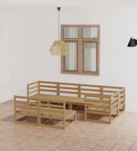 7-tlg. Garten-Lounge-Set Honigbraun Massivholz Kiefer