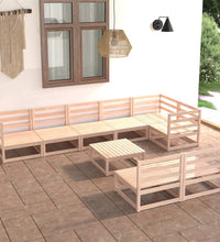 9-tlg. Garten-Lounge-Set Massivholz Kiefer