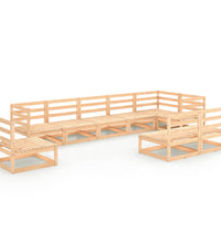 9-tlg. Garten-Lounge-Set Massivholz Kiefer