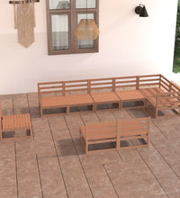 9-tlg. Garten Lounge Set Honigbraun Massivholz Kiefer