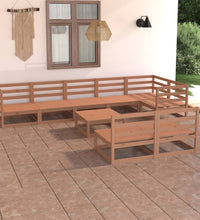 9-tlg. Garten-Lounge-Set Honigbraun Massivholz Kiefer