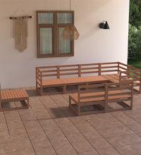 8-tlg. Garten-Lounge-Set Honigbraun Massivholz Kiefer