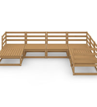 7-tlg. Garten-Lounge-Set Honigbraun Massivholz Kiefer