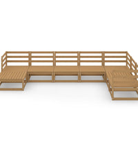 8-tlg. Garten-Lounge-Set Honigbraun Massivholz Kiefer