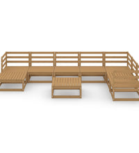 9-tlg. Garten-Lounge-Set Honigbraun Massivholz Kiefer