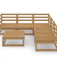 6-tlg. Garten-Lounge-Set Honigbraun Massivholz Kiefer