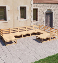 9-tlg. Garten-Lounge-Set Massivholz Kiefer