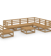 8-tlg. Garten-Lounge-Set Honigbraun Massivholz Kiefer