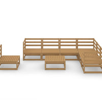 8-tlg. Garten-Lounge-Set Honigbraun Massivholz Kiefer