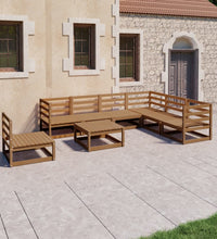 8-tlg. Garten-Lounge-Set Honigbraun Massivholz Kiefer