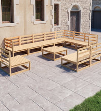 11-tlg. Garten-Lounge-Set Massivholz Kiefer