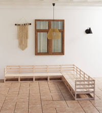 9-tlg. Garten-Lounge-Set Massivholz Kiefer