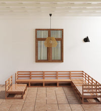 11-tlg. Garten-Lounge-Set Honigbraun Massivholz Kiefer